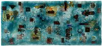 Lot 1022 - Emma Wood art glass plaque dated '04