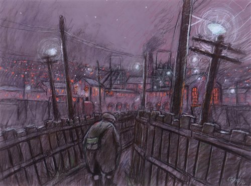 Lot 244 - "Pit road with street lights".