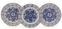 Lot 12 - Three Chinese blue and white plates