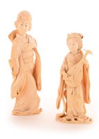 Lot 85 - A Japanese carved ivory figure