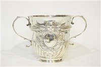 Lot 595 - Queen Anne silver porringer