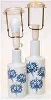 Lot 1053 - Two Royal Copenhagen Thistle lamps