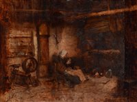 Lot 325 - A cottage interior.
