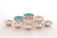 Lot 22 - Nine twentieth century Chinese Famille Rose dishes