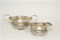 Lot 570 - A silver milk jug and sugar bowl