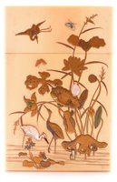 Lot 96 - Japanese ivory shibayama card case