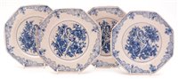 Lot 103 - A set of four Bristol delftware octagonal plates.