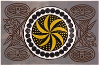 Lot 206 - "Motif with spears and wheels".