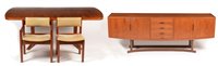 Lot 1143 - Mid 20th Century Danish teak sideboard, dining table and chairs
