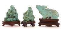 Lot 50 - 19th Century Chinese carved turquoise figure