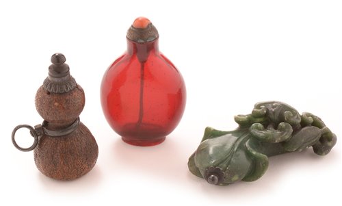 Lot 57 - A 19th Century Chinese amber glass snuff bottle
