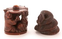 Lot 86 - Late 19th  Century Japanese carved boxwood
