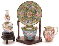 Lot 58 - A 19th Century Canton enamel tea bowl and saucer