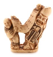 Lot 91 - Japanese carved bone netsuke