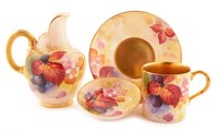 Lot 145 - Royal Worcester porcelain coffee can and saucer
