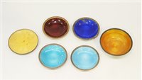 Lot 632 - Norwegian silver and enamel dishes