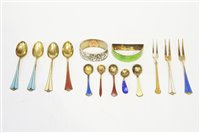 Lot 634 - Norwegian enamelled silver