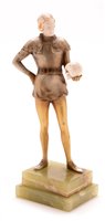 Lot 432 - Attributed to Joseph Lorenzl): A Silvered Bronze and Ivory Figure of Hamlet