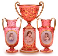 Lot 188 - Bohemian overlay ruby glass