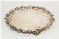 Lot 592 - Victorian silver salver