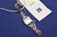 Lot 26 - 9ct white gold Omega ladies watch