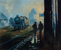 Lot 373 - "Early morning at the railway sidings".