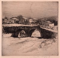 Lot 1160 - Seven unframed etchings various artists