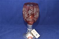 Lot 101 - Edward VII silver and etched glass goblet