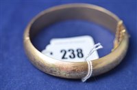 Lot 238 - Yellow metal bangle