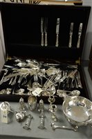 Lot 591 - Plated metalware including a cutlery suite