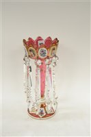 Lot 605 - Bohemian overlay glass table lustre
