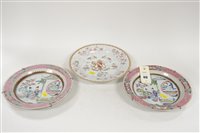 Lot 613 - Pair of 18th century Chinese Plates; and a Sampson Plate