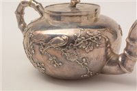 Lot 443 - A Chinese silver tea set