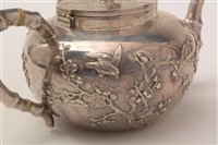 Lot 443 - A Chinese silver tea set