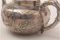 Lot 443 - A Chinese silver tea set