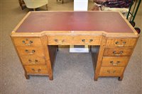 Lot 808 - Oak pedestal desk