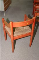 Lot 1124 - Vico Magistretti for Habitat: six beech and rush seated armchairs.