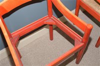 Lot 1124 - Vico Magistretti for Habitat: six beech and rush seated armchairs.