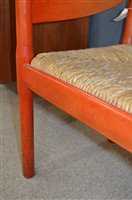 Lot 1124 - Vico Magistretti for Habitat: six beech and rush seated armchairs.