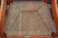 Lot 1124 - Vico Magistretti for Habitat: six beech and rush seated armchairs.