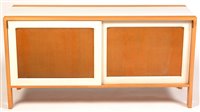 Lot 1105 - A Vintage beechwood white melamine and painted sideboard.