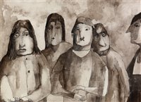Lot 1206 - Albert du Mesnildot - sepia wash, pen and ink.