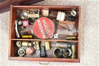 Lot 71 - Brass microscope in mahogany case