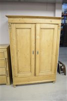 Lot 399 - Pine wardrobe