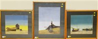 Lot 1205 - Laurence Roche -- gouache.  (3)