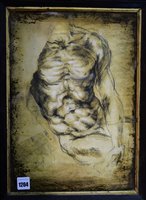 Lot 1204 - Ken Ward - pencil and black chalk.