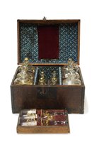 Lot 132 - Early 19th Century decanter box and contents