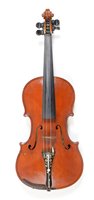 Lot 70 - Guiseppe Branzoli Violin 2 bows/cased