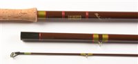Lot 47 - Hardy of Alnwick 14ft three piece glass fibre fishing rod