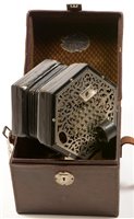 Lot 128 - A Lachenal New Model English system concertina in a Wheatstone case